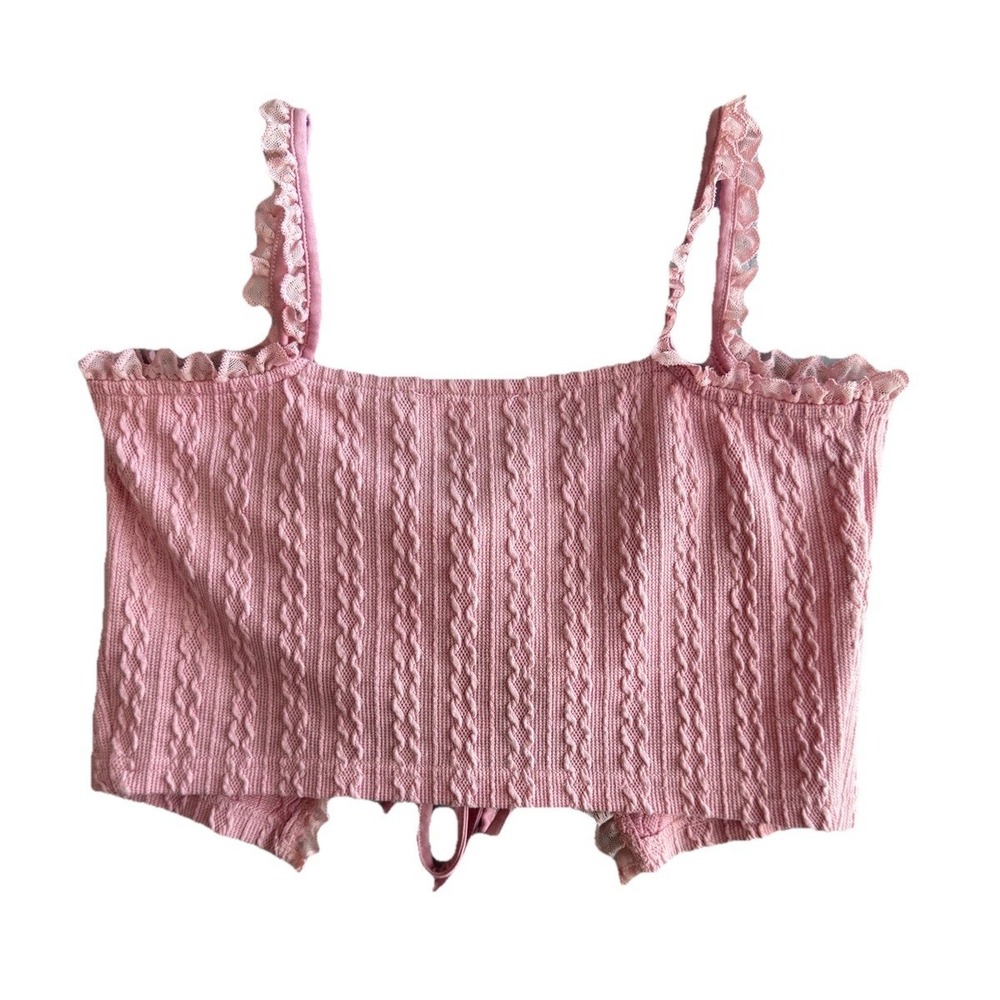 Sugar Thrillz Knit Crop Top Small‎ Coquette Y2K Kawaii Dolls Kill Vibes Dollette - Picture 5 of 5